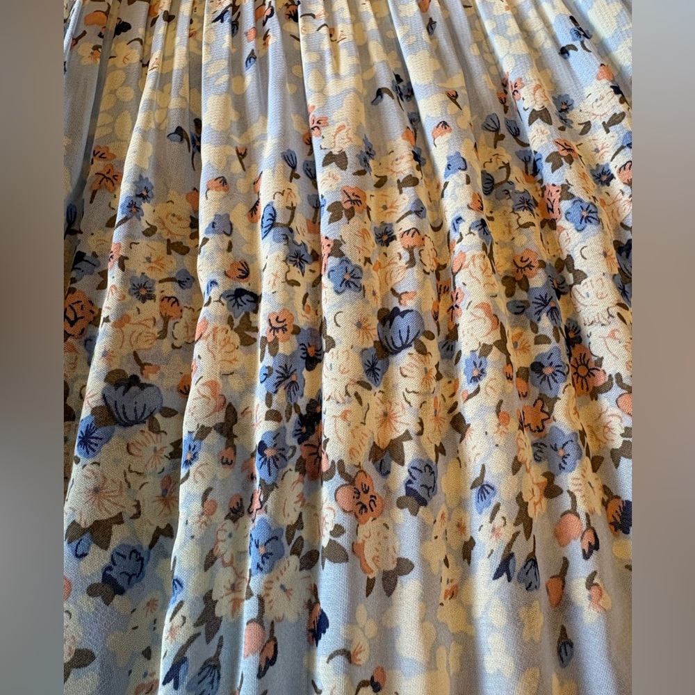 Blue Floral Midi Dress